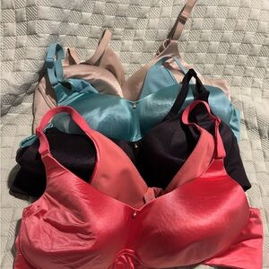 Lane Bryant 42B Set of 4 Bra Pink, Black, Blue, Tan